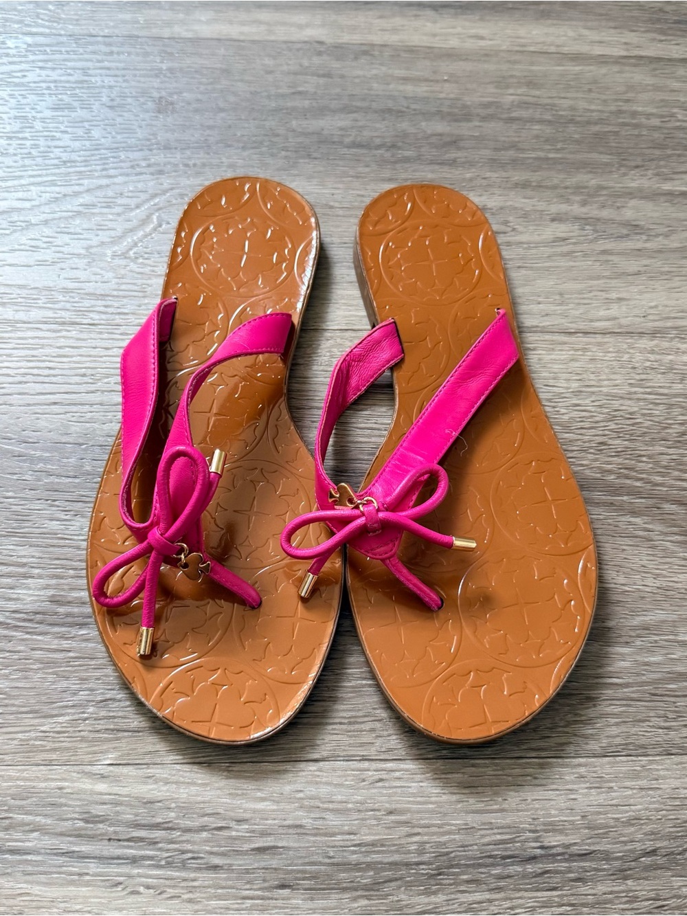 kate spade Hot Pink Bow Thong Sandals